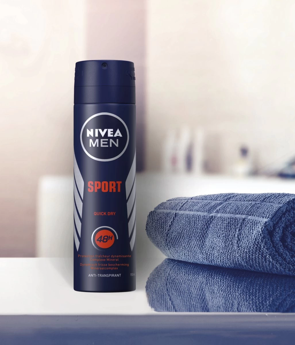 NIVEA MEN Sport - 6 X 150 Ml - Voordeelverpakking - Deodorant Spray 2 NIVEA MEN Sport - 6 X 150 Ml - Voordeelverpakking - Deodorant Spray - Afbeelding 2