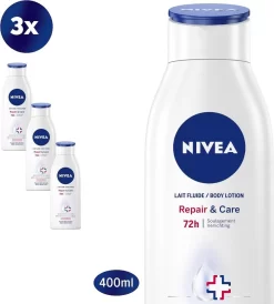 NIVEA Repair & Care Bodylotion - Zeer Droge Huid - 3 X 400 Ml - Voordeelverpakking