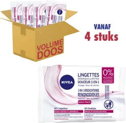 Nivea 3 In 1 Verzachtende Reinigingsdoekjes - Droge En Gevoelige Huid - Zonder Alcohol - 4 X 40 Stuks -Nivea Winkel 1200x1171 1