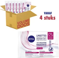 Nivea 3 In 1 Verzachtende Reinigingsdoekjes - Droge En Gevoelige Huid - Zonder Alcohol - 4 X 40 Stuks -Nivea Winkel 1200x1184