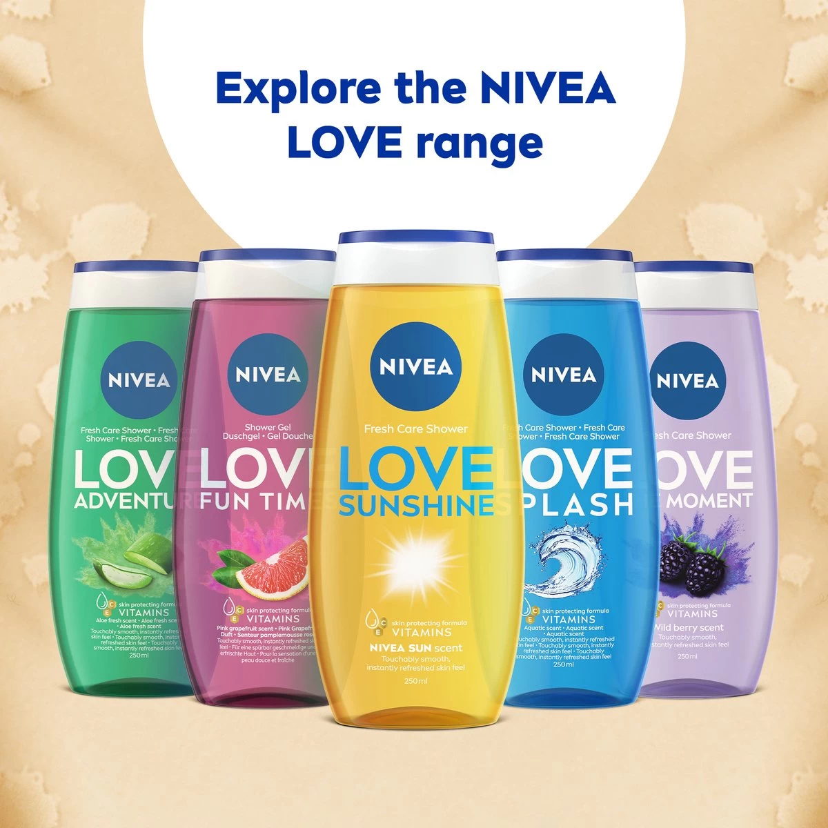 NIVEA Love Sunshine Douchegel - 6 X 250 Ml - Voordeelverpakking 2 NIVEA Love Sunshine Douchegel - 6 X 250 Ml - Voordeelverpakking - Afbeelding 2