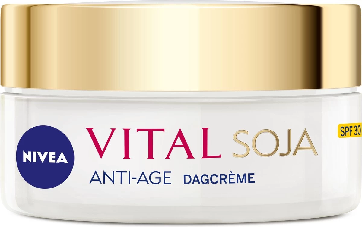 NIVEA VITAL Soja Anti-Age Beschermende SPF30 - 50 Ml - Dagcrème 1 NIVEA VITAL Soja Anti-Age Beschermende SPF30 - 50 Ml - Dagcrème