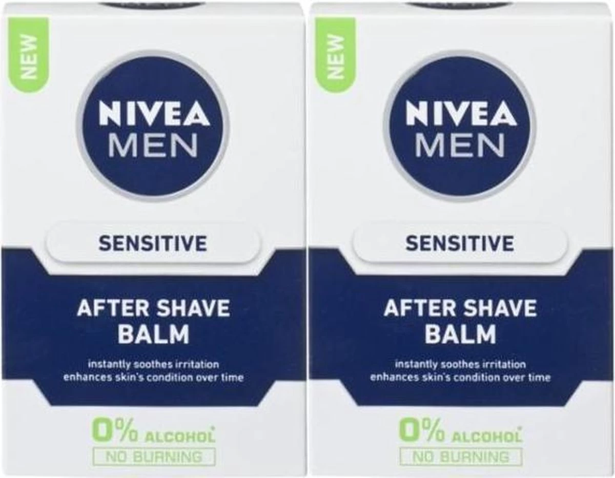 Nivea Men Sensitive After Shave Balsem - Duopak - 2 X 100 Ml 1 Nivea Men Sensitive After Shave Balsem - Duopak - 2 X 100 Ml