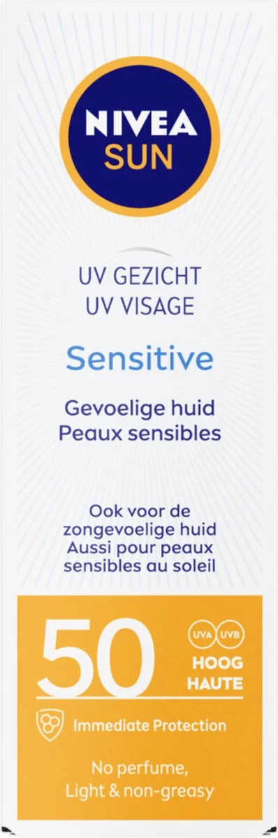 NIVEA SUN Gezicht Sensitive Zonnecrème Gezicht SPF 50 - Gevoelige Huid - 50 Ml 12 NIVEA SUN Gezicht Sensitive Zonnecrème Gezicht SPF 50 - Gevoelige Huid - 50 Ml - Afbeelding 12