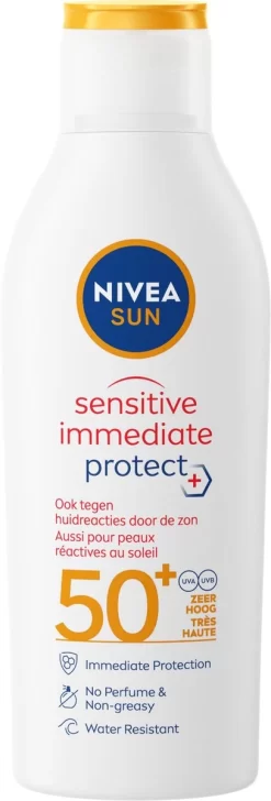 NIVEA SUN Sensitive Immediate Protect Zonnemelk SPF 50+ - 200 Ml