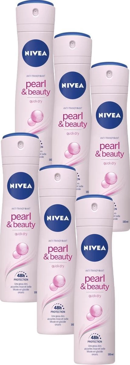 NIVEA Pearl & Beauty Deodorant Spray - 6 X 150 Ml - Voordeelverpakking 1 NIVEA Pearl & Beauty Deodorant Spray - 6 X 150 Ml - Voordeelverpakking