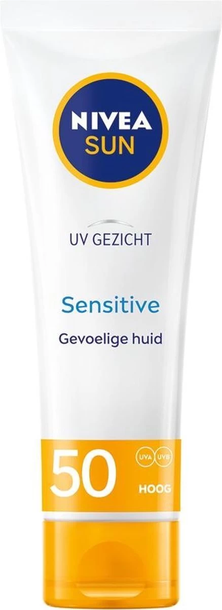NIVEA SUN Gezicht Sensitive Zonnecrème Gezicht SPF 50 - Gevoelige Huid - 50 Ml 1 NIVEA SUN Gezicht Sensitive Zonnecrème Gezicht SPF 50 - Gevoelige Huid - 50 Ml