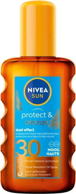 NIVEA SUN Protect & Bronze Zonnebrandolie Spray SPF 30 - 200 Ml -Nivea Winkel 476x1200 1
