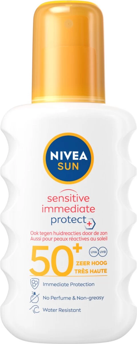 NIVEA SUN Sensitive Immediate Protect Zonnespray SPF 50+ - 200 Ml 1 NIVEA SUN Sensitive Immediate Protect Zonnespray SPF 50+ - 200 Ml