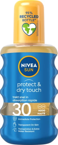 NIVEA SUN Protect & Dry Touch Transparante Zonnespray SPF 30 - 200 Ml