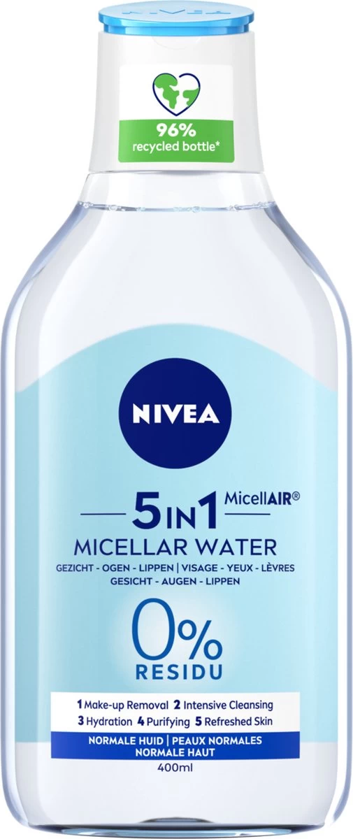 NIVEA Essentials Verfrissend & Verzorgend Micellair Water Normale Huid - 400 Ml 1 NIVEA Essentials Verfrissend & Verzorgend Micellair Water Normale Huid - 400 Ml