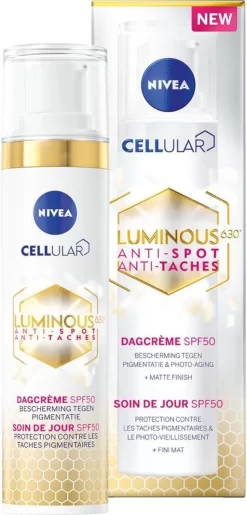 NIVEA Cellular Luminous Dagcrème Anti-Pigment SPF50 - Bescherming Tegen Pigmentatie & Photo-aging - 40ml
