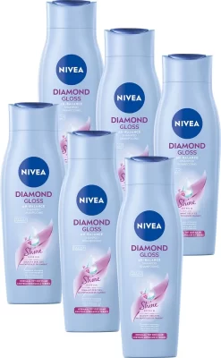 NIVEA Diamond Gloss Care Shampoo - 6 X 250 Ml - Voordeelverpakking