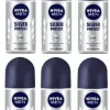 NIVEA MEN Silver Protect Dynamic Power - 6 X 50 Ml - Voordeelverpakking - Deodorant Roller