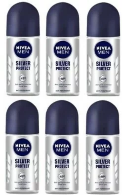 NIVEA MEN Silver Protect Dynamic Power - 6 X 50 Ml - Voordeelverpakking - Deodorant Roller