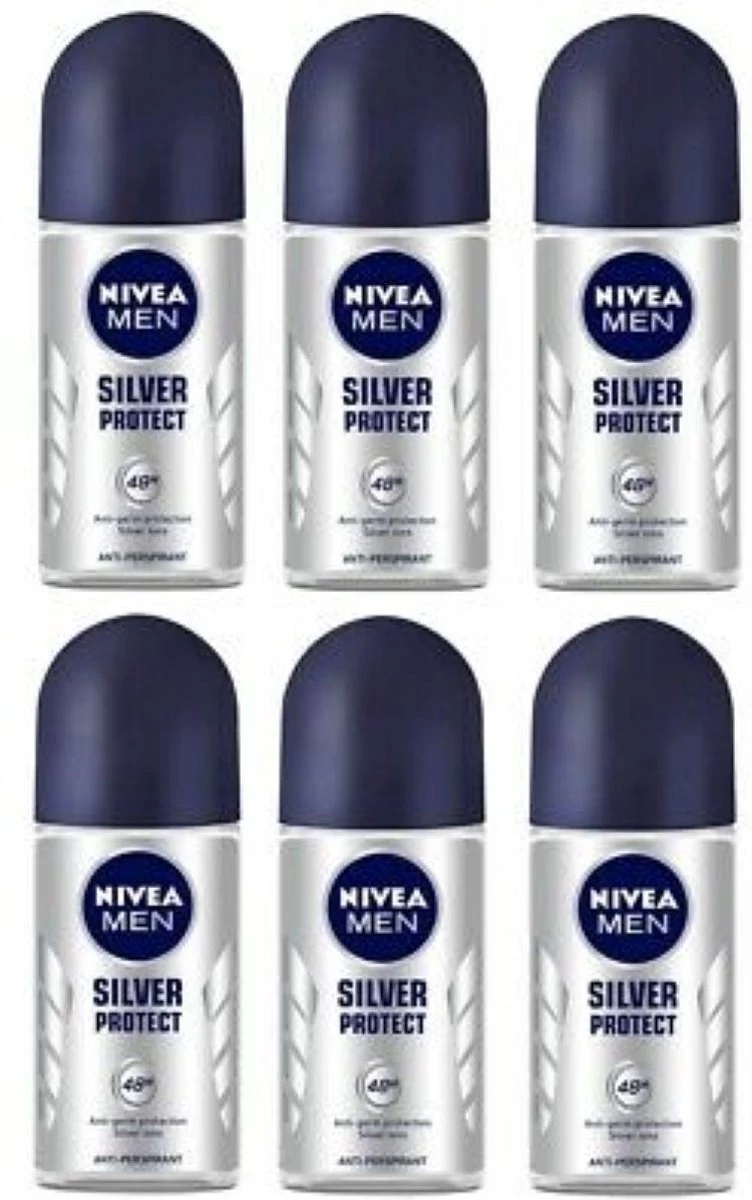 NIVEA MEN Silver Protect Dynamic Power - 6 X 50 Ml - Voordeelverpakking - Deodorant Roller 1 NIVEA MEN Silver Protect Dynamic Power - 6 X 50 Ml - Voordeelverpakking - Deodorant Roller