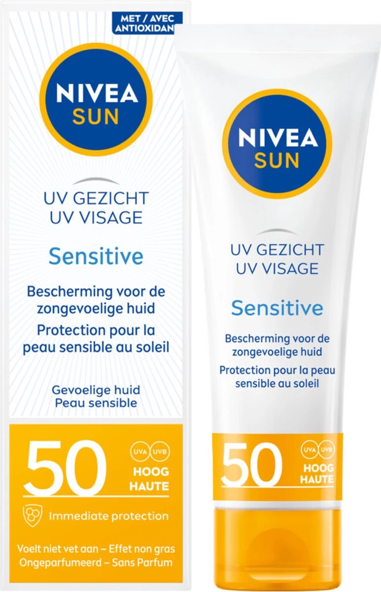 NIVEA SUN Gezicht Sensitive Zonnecrème Gezicht SPF 50 - Gevoelige Huid - 50 Ml 10 NIVEA SUN Gezicht Sensitive Zonnecrème Gezicht SPF 50 - Gevoelige Huid - 50 Ml - Afbeelding 10