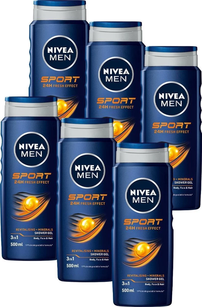 NIVEA MEN Sport - 6 X 500 Ml - Voordeelverpakking - Douchegel