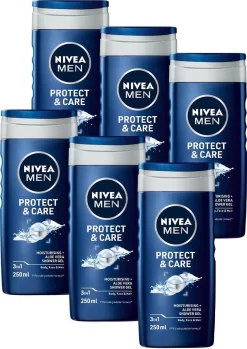 NIVEA MEN Protect & Care - 6 X 250 Ml - Voordeelverpakking - Douchegel