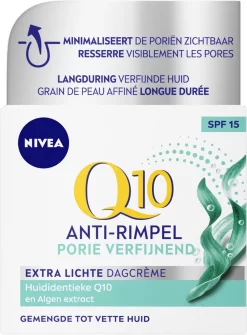 NIVEA Q10 POWER Anti-Rimpel Dagcrème Verfijnt De Poriën SPF 15 - 50 Ml - Dagcrème