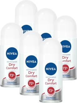 NIVEA Dry Comfort Deodorant Roller - 6 X 50 Ml - Voordeelverpakking