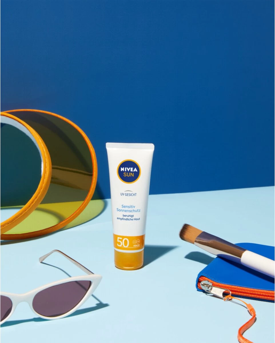 NIVEA SUN Gezicht Sensitive Zonnecrème Gezicht SPF 50 - Gevoelige Huid - 50 Ml 8 NIVEA SUN Gezicht Sensitive Zonnecrème Gezicht SPF 50 - Gevoelige Huid - 50 Ml - Afbeelding 8