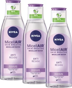NIVEA Essentials Sensitive & Verzorgend Micellair Water - Gezichtsreiniger - 3 X 200 Ml - Voordeelverpakking