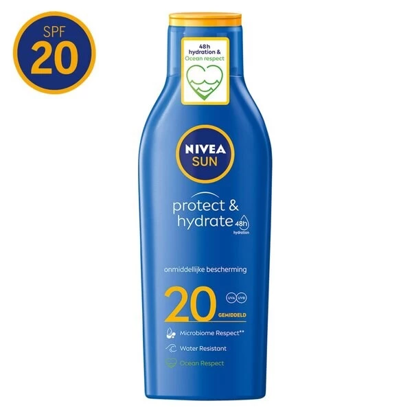 Nivea Sun Protect & Hydrate SPF20 Zonnemelk 1 Nivea Sun Protect & Hydrate SPF20 Zonnemelk