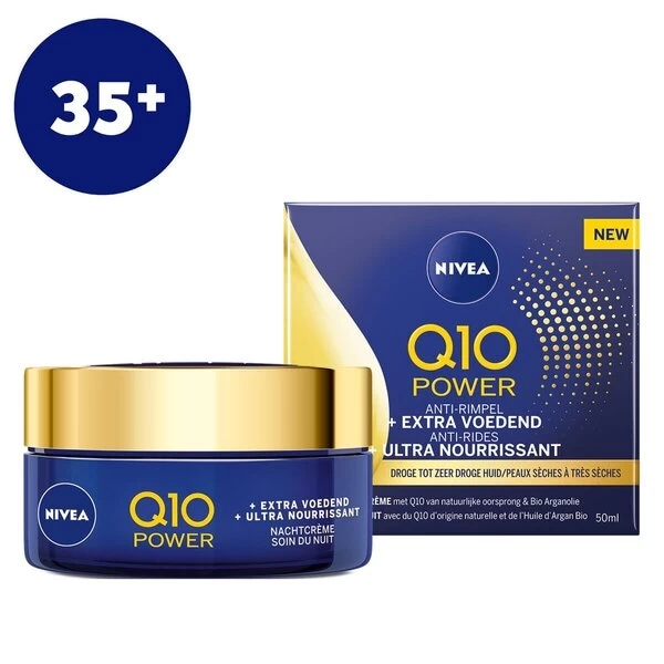 Nivea Q10 Power 35+ Anti-Rimpel + Extra Voedende Nachtcrème 2 Nivea Q10 Power 35+ Anti-Rimpel + Extra Voedende Nachtcrème - Afbeelding 2