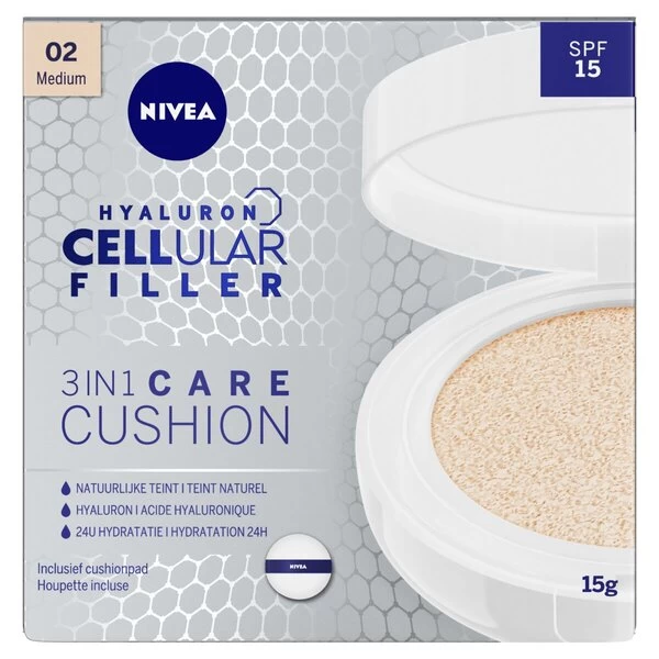 Nivea Hyaluron Cellular Filler 02 Medium 3-in-1 Care Cushion 1 Nivea Hyaluron Cellular Filler 02 Medium 3-in-1 Care Cushion